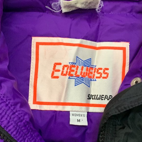 Edelweiss Skiwear Women's Ski Snow Puffer Jacket Down Insulated Size M Black - Picture 10 of 11